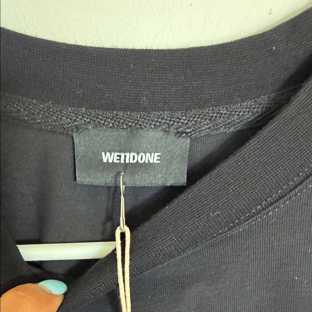 Men's Black Short Sleeve Tee with Studded Logo Detail - Picture 4 of 8